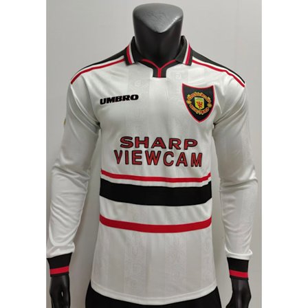98-99 Manchester United F.C. Langærmet udebanetrøje Fodbolduniform T-shirt S-2XL