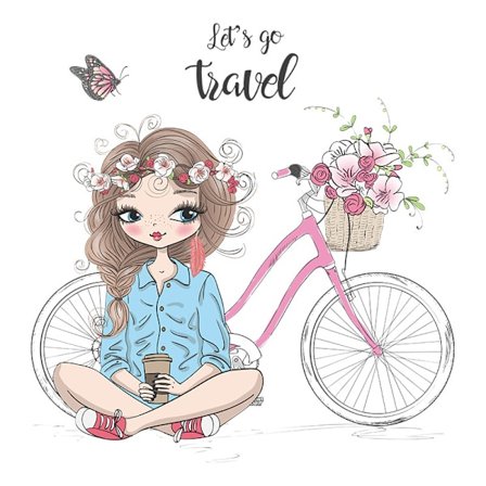 Cartoon Girl Print Kids Wall Sticker för Barnkammare Baby Kids Room Wall Decor Decal