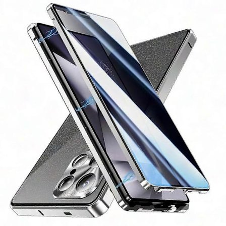 Samsung Galaxy S25 Ultra Cover Anti-Spy Magnetisk Telefon Cover med Dobbeltsidet Hærdet Glas Beskyttelse