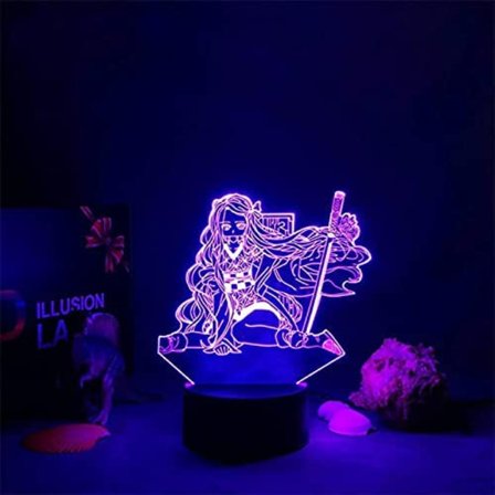 Demon Slayer Nezuko Kamado lampa Anime Ljus 3D LED Nattlampa