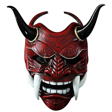 Samurai Hannya Oni Lateksinaamio Japanilainen Pelottava Hirviö Kabuki Samurai Demonipäähine Halloween Naamiaiset Cosplay Juhlapuku Rekvisiitta