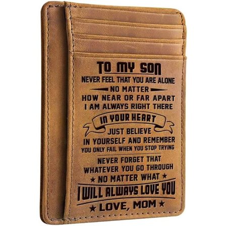 Graverad Läderplånbok För Män - Till Min Son, Jag Kommer Alltid