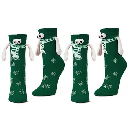 2 Par Fun Magnetiska Parstrumpor Julgåva Mjuka Bekväma Håll Händerna Ögon Design Elastiska Strumpor DB