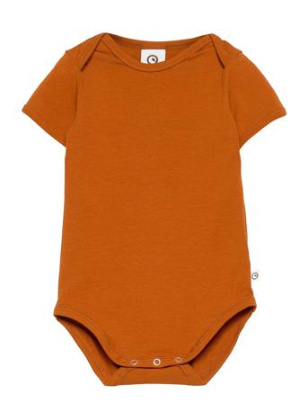 Cozy Me S/S Body Bodies Short-sleeved Ruskea Müsli By Green Cotton