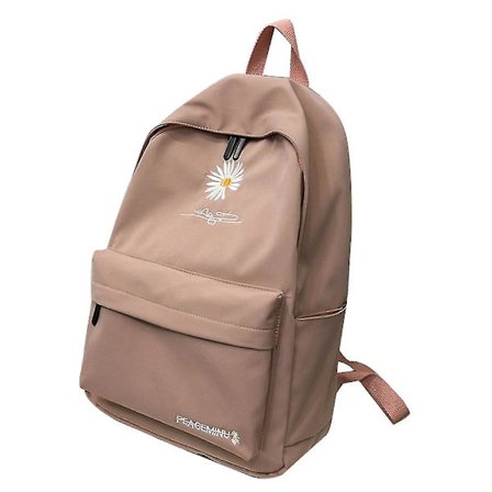 Stor rummelig rygsæk i ensfarvet design til piger - skoletaske til teenagere