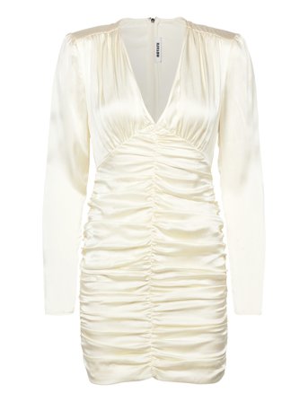 ROTATE Birger Christensen | Satin Mini Gathered Dress | 40