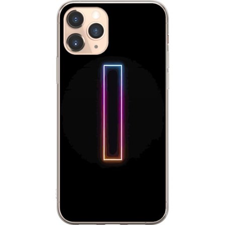 Kompatibel Mobilcover til Apple Apple iPhone 11 Pro Minimalistisk neonbogstav I i regnbuefarver mod mørk baggrund