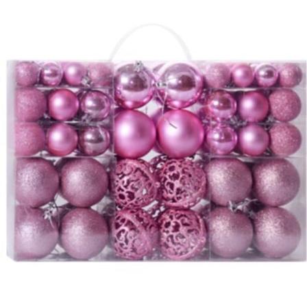 Sæt julekugler 100 stk Pink - Pink