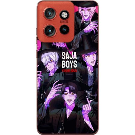 Kompatibelt Mobildeksel til Motorola Edge 50 Neo Kpop Demonjegere Saja-gutter Mørk Idol Aura Lilla Demoneenergi