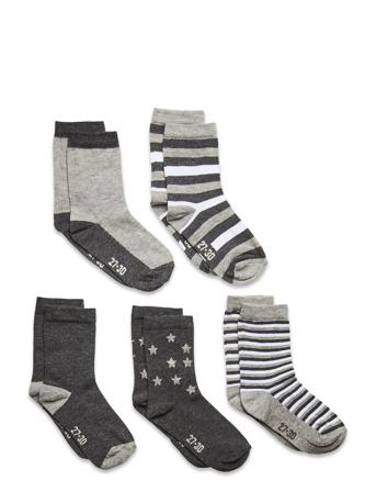 Sock W. Pattern Socks & Tights Socks Harmaa Minymo
