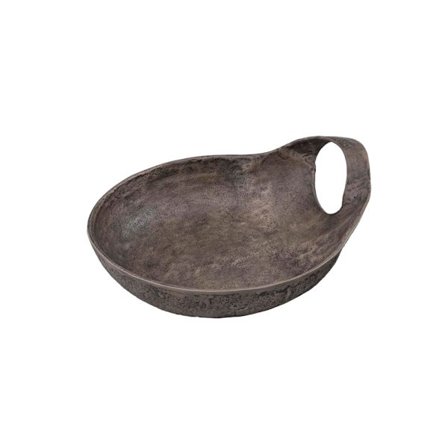 Dekorativ aluminiumsskål, antikgrå, 41x34x12cm