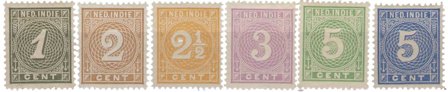 Hollandsk Ostindien 1883-1890 - NVPH 17-22 - Ubrugt