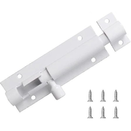 1 stk. 3 I Bolte Sikkerheds Skyde Lås Cylinderbolt Stærk Aluminium Legering - Med Skruer hvid VXE