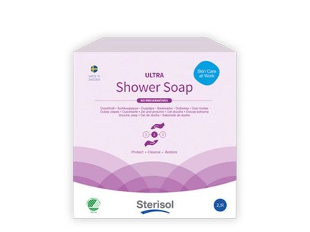 Sterisol Tvål ULTRA Shower Soap parfymerad 2,5l - Lyreco - Städ och hygien - Tvål och hygien - Hygiensystem - Sterisol