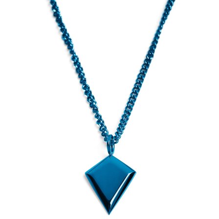 Iconic |Collier en acier inoxydable bleu avec pendentif en forme de pointe de flèche pour hommes - Chaînes en acier