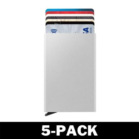 RFID-Säker Korthållare Plånbok Pop-Up Funktion Silver 5-Pack