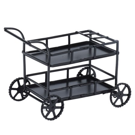 1:12 Miniature Spisevogn Dukkehuss Tilbehør Simulation Metal Miniature Køkkenvogn til Børn