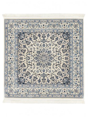 Nain Emilia 150X150 Klein Crème Wit/Blauw Vierkant Vloerkleed