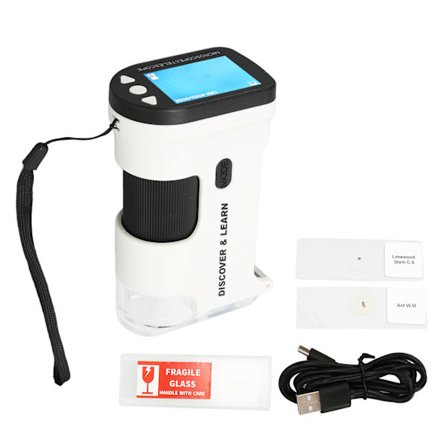 Taskumikroskooppi 800X 2 tuuman LCD-värikäyttöliittymä 2000mAh akku Monitoiminen kannettava mikroskooppi kasveille, kivelle, kolikoille