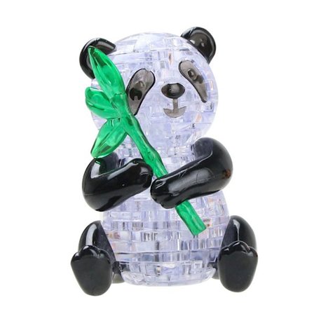 3D Kristallpussel med Färgglada Ljus Söta Panda Form