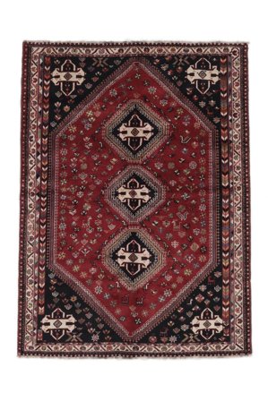 Hand Knotted Persian Shiraz Rug 181X250 Black/Dark Red