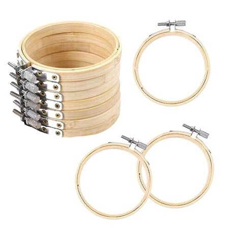 10 stk. DIY Korssting Broderi Cirkel Justerbar Bambus Ramme Ring Støtte