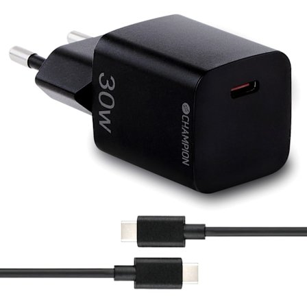 Laddare 30W + USB-C Kabel Svart