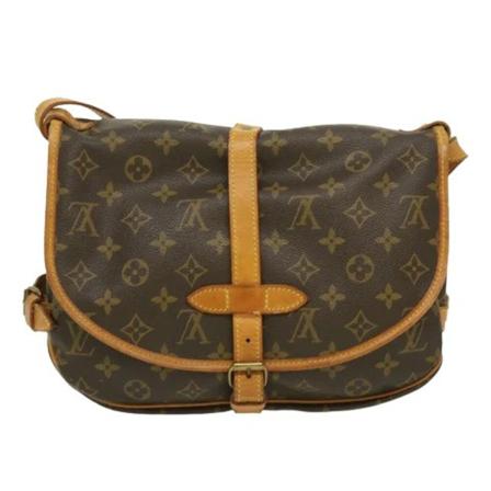 Louis Vuitton Vintage, Brown Canvas Louis Vuitton Saumur Bruin, Dames, Maat:ONE Size