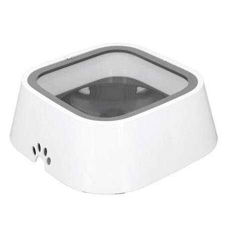 Lemmikin hidas juomakuppi, roiskesuojattu, liukastumista estävä, irrotettava, suuri koiran juomakuppi kissalle, harmaa