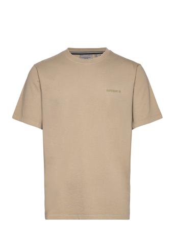 Overdyed Logo Loose Tee Tops T-Kortærmet Skjorte Beige Superdry