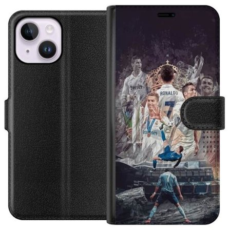 Yhteensopiva Lompakkokotelo Apple iPhone 15 Plus Cristiano Ronaldo Al-Nassr Portugali ikoninen hyökkääjä ja kaikkien aikojen paras maalintekijä, jolla