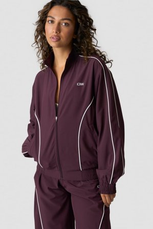 ICANIWILL - Contrast Track Jacket Dark Burgundy - Damen - ICIW