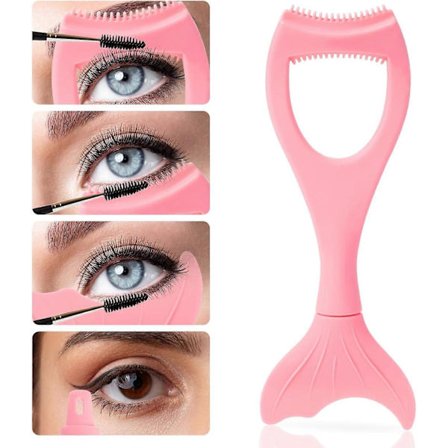 Ripsivärisuoja, yhteensopiva silmien kanssa, ripsivärin levityssuoja 3 in 1 eyeliner ripsivärisuoja uudelleenkäytettävä silikoninen eyeliner-sapluuna 