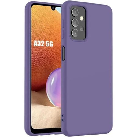 Coque - BOOLING - för Samsung Galaxy A32 5G - Skydd i Flytande Silikon - Matt Effekt - Mörk Lila