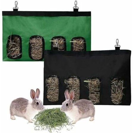 4 Hull Høypose for Marsvin Kanin Høyforingsposer Lite Dyr Hengende Foringspose Vanntett Oppbevaring Oxford Stoff Dyr