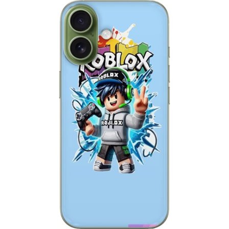 Kompatibelt Mobilskal till Apple Apple iPhone 17 Färgstark Roblox-karaktär med handkontroll och energifylld splash art design, perfekt för barnrum