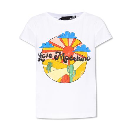 Love Moschino Printed T-shirt Hvid, Dame