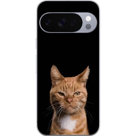 Kompatibelt Mobilskal till Google Google Pixel 10 Pro XL Närbild av orange katt mot svart bakgrund, uttrycksfull blick och hög kontrast som ger mini