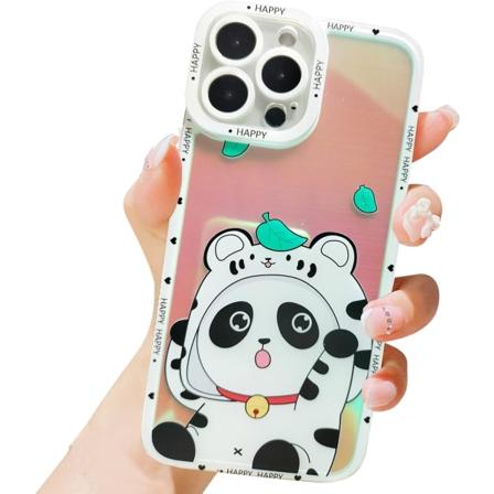 Panda iPhone 12 pro max -puhelinkotelo, pehmeä TPU-iskunkestävä suoja