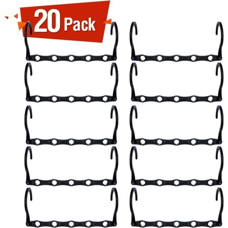 20 kpl tilaa säästäviä henkareita, vaatteiden järjestäjä vaatekaappiin, vaatehenkari tilansäästäjä, taikahenkarit, tilansäästäjä - Musta