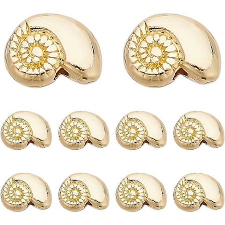 10 stk. 18K guldbelagte skaller Perler Legering Havskal Perler Havtema Perler Løse Spacer Perler til Smykkefremstilling DIY