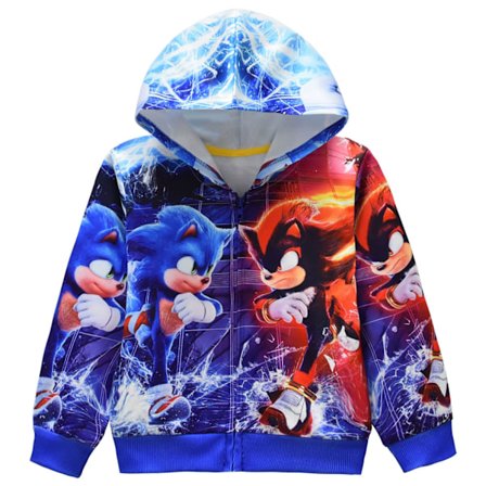 Sonic the Hedgehog Jakke med Glidelås og Hette for Barn