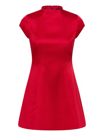 Bardot Delphi Hourglass Satin Dress - Red - 38