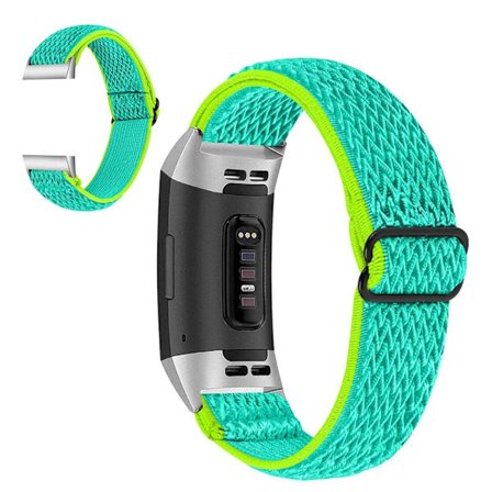 Fitbit Charge 3 klockarmband i nylon i sportstil - Gul / Grön