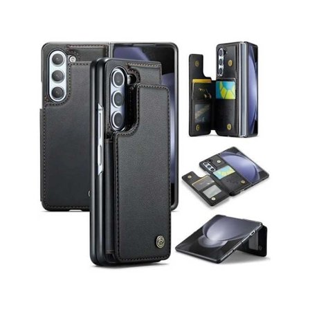 CaseMe Shockproof Cover Kortholder Stander 4-rums Samsung Z Fold 5 Sort