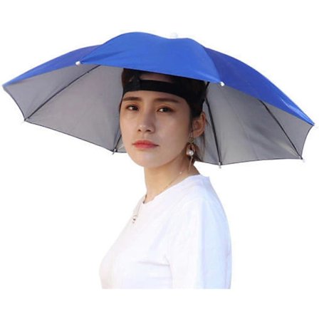 Paraplyhatt Sammenleggbar Hodeparaply Solregnhatter Paraply for Fiske Camping