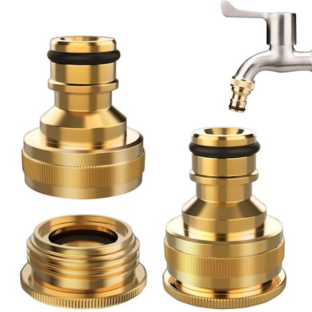 Hane Tilslutning - 2 Stykker, 1/2 Tomme og 3/4 Tomme BSP Hun Gevindhane Adapter, 2-i-1 Gevindhane Fitting, Havehane Tilslutning