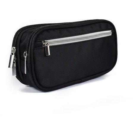 ING Penalhus - Penalhus med stor kapacitet - Studenterpenalhus - 21 x 10 x 6 cm - Skoleartikler - Sort