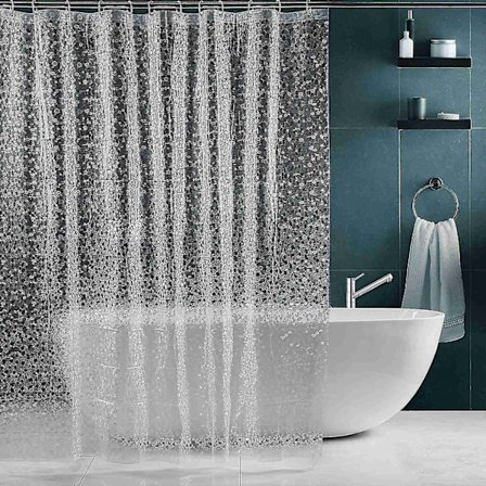 Duschdraperi, Eva Vattentät Duschdraperier Badrum Toalett Mögelbeständig Duschdraperi, Antibakteriell 180x200cm, Halvtransparent