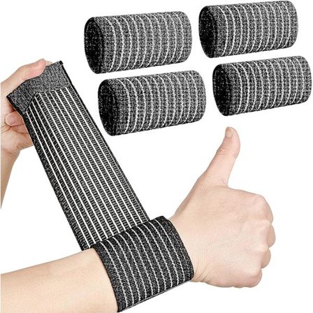 4 stk. håndledsstøtte til karpaltunnelsyndrom, håndleds kompressionstrop, håndledsstøtte til voksne, der træner, justerbar håndledsrem, sort